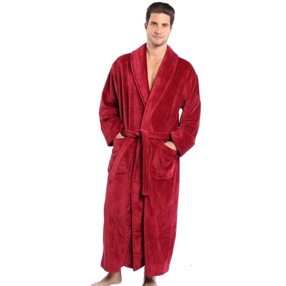 Personalized Terry/Velour Shawl Bathrobe Full Ankle Length , Parador® Embroidered Bath Robe, Monogrammed 100% Combed Pure Turkish Cotton for Men - www.towel.com