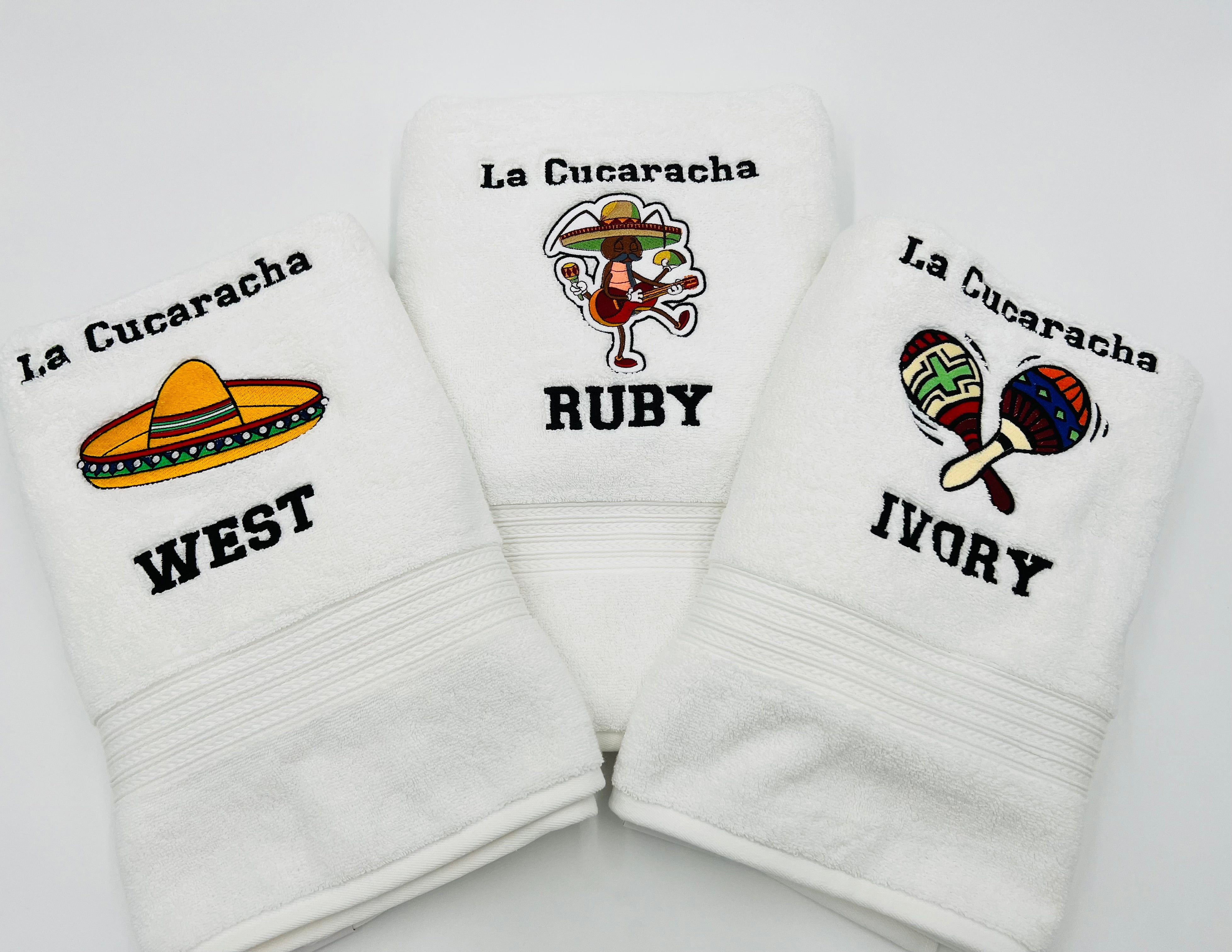 Personalized Arosa White Bath Towels from Grandma