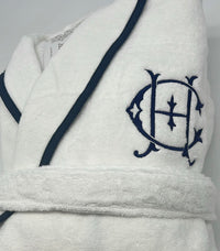 Turkish Personalized Plush Robe with Piping, Made in Turkey