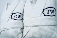 Waffle Terry Embroidered Spa Robe, Made in Turkey