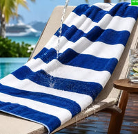 100% Cotton Striped Cabana Beach Towel – Custom Hospitality Collection