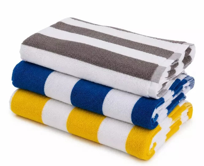 100% Cotton Striped Cabana Beach Towel – Custom Hospitality Collection