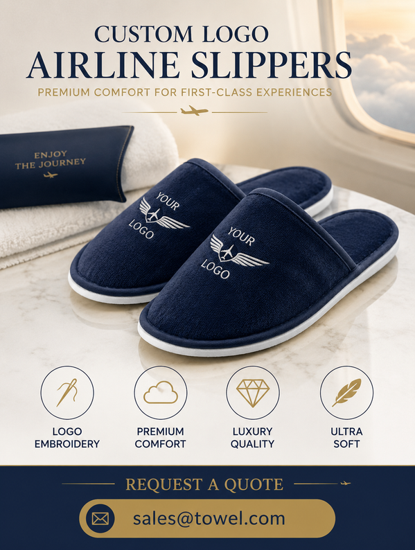 Custom Logo Airline Slippers for Airlines, Hotels & Corporate Brands