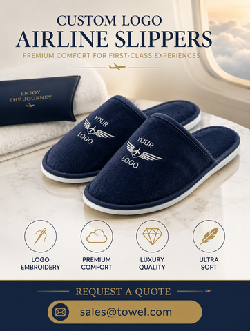 Custom Logo Airline Slippers for Airlines, Hotels & Corporate Brands
