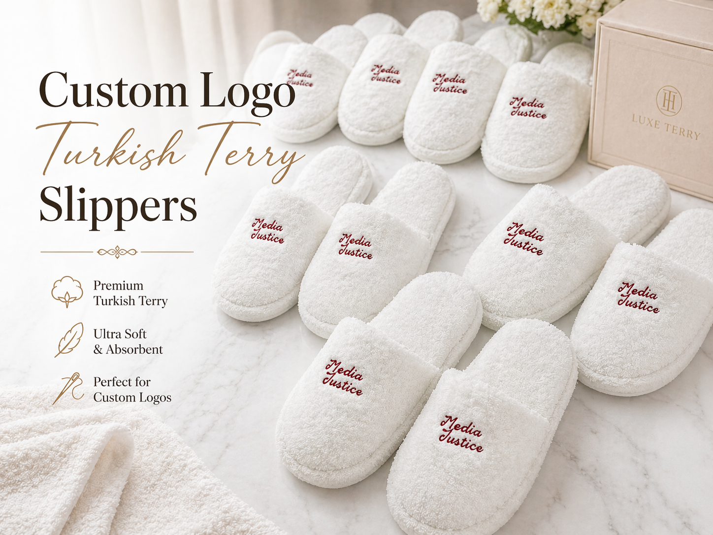 Custom Logo Terry Slippers