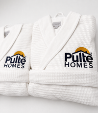 Waffle Terry Embroidered Spa Robe, Made in Turkey