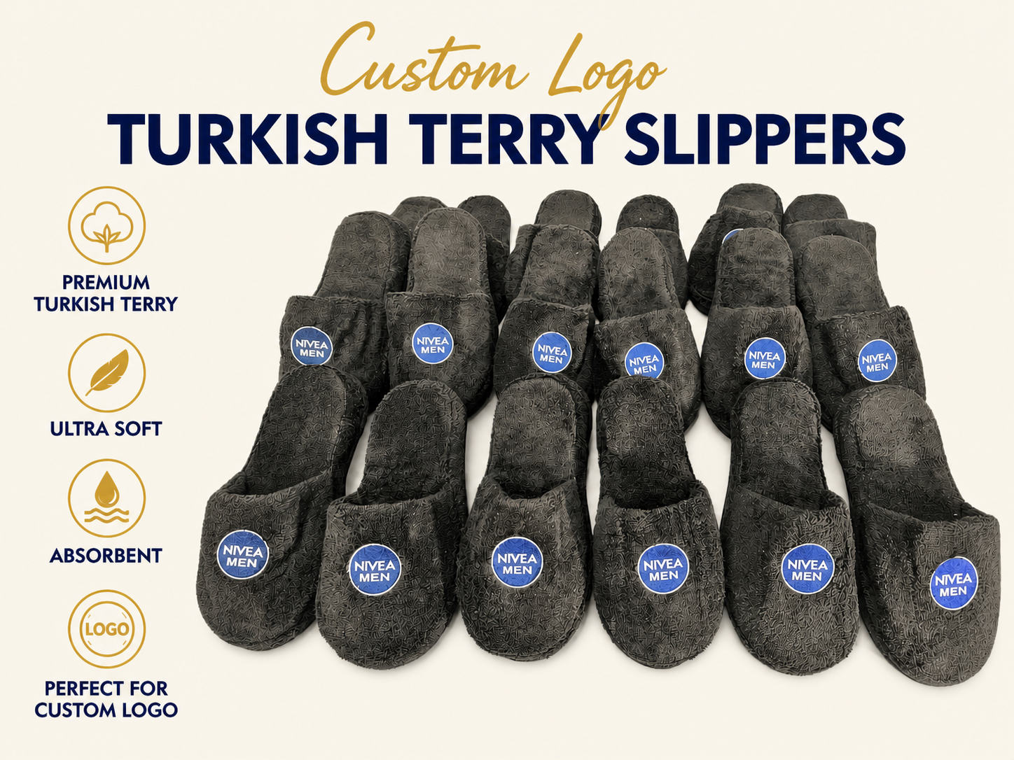 Custom Logo Terry Slippers