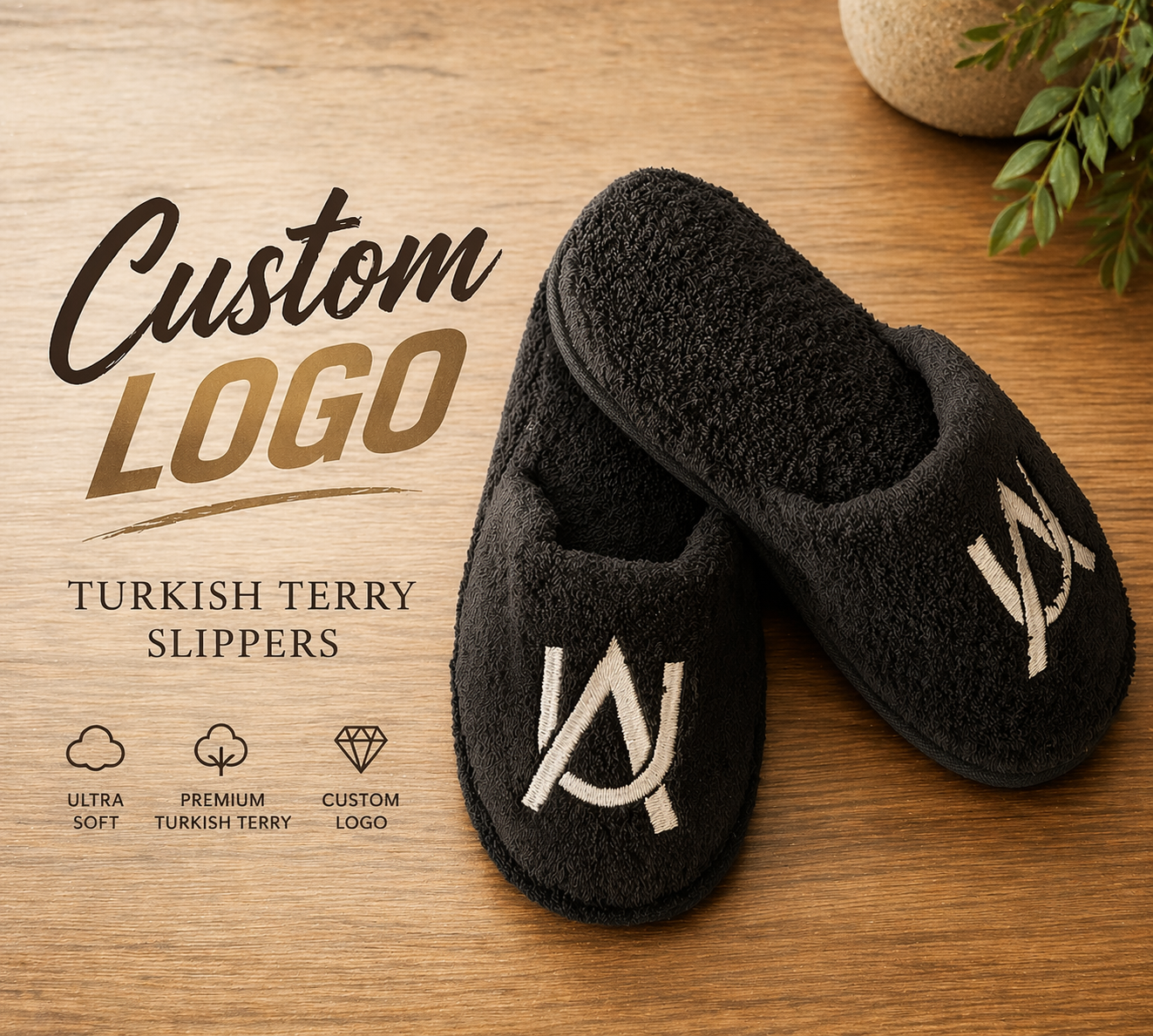Custom Logo Terry Slippers
