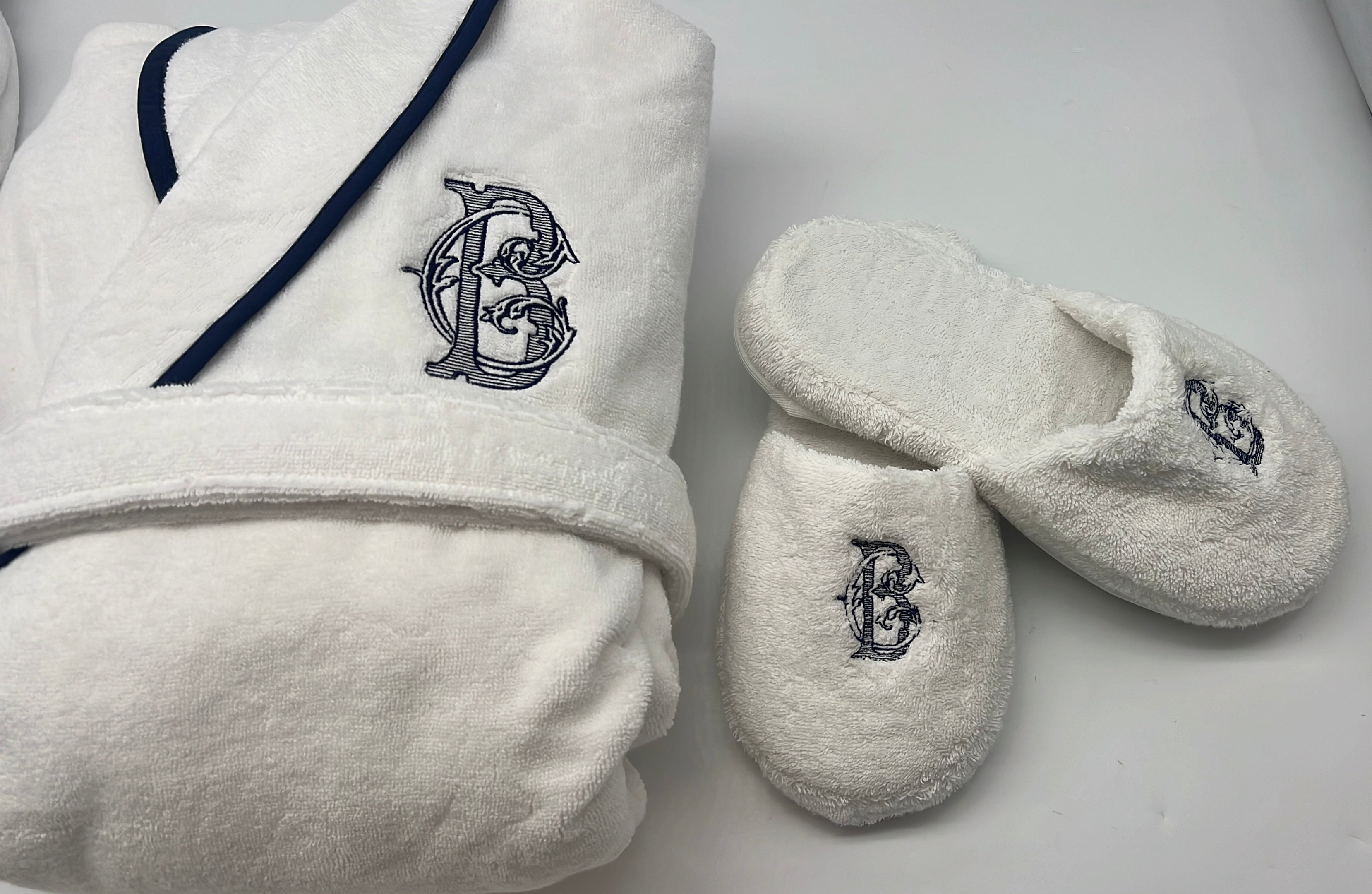 Turkish Personalized Plush Robe with Piping, Made in Turkey
