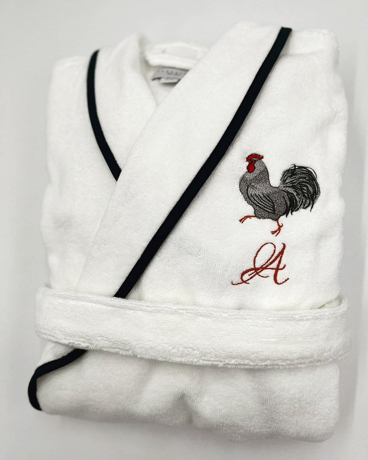 Turkish Personalized Plush Robe with Piping, Made in Turkey