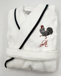 Turkish Personalized Plush Robe with Piping, Made in Turkey