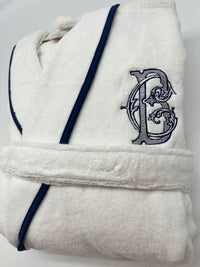 Turkish Personalized Plush Robe with Piping, Made in Turkey