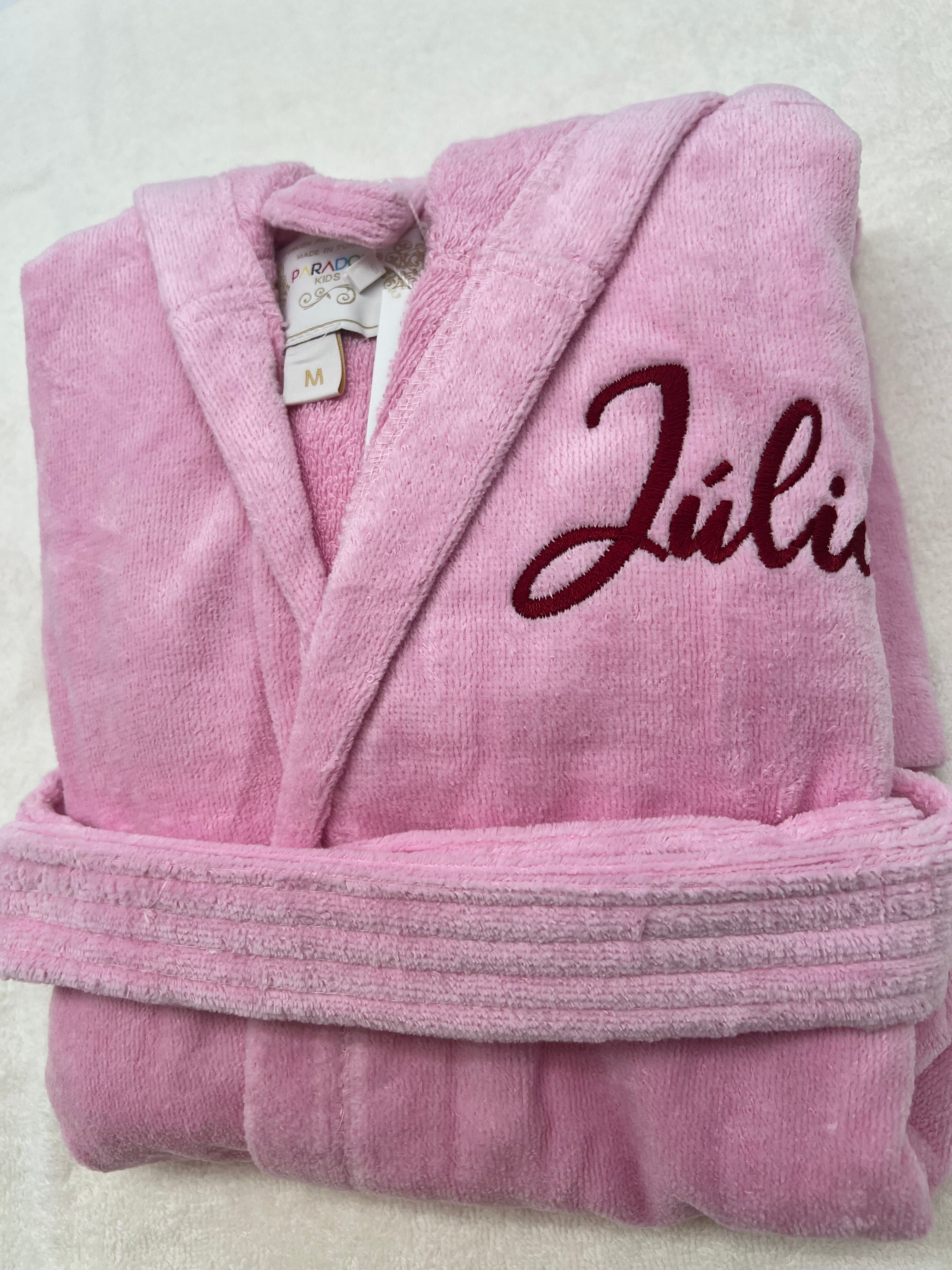 Kids Terry Velour Hooded Cover Up for Girls, Made in Turkey