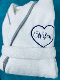 Turkish Personalized Plush Robe with Piping, Made in Turkey