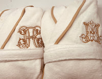 Turkish Personalized Plush Robe with Piping, Made in Turkey