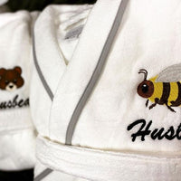 Turkish Personalized Plush Robe with Piping, Made in Turkey