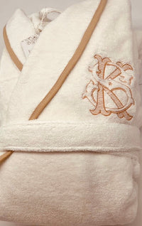 Turkish Personalized Plush Robe with Piping, Made in Turkey