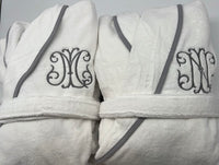 Turkish Personalized Plush Robe with Piping, Made in Turkey