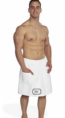 Parador® Turkish Luxury Towel Wrap, Gift for Men or Groom, Terry Velour, 100% Cotton, Personalized/Monogrammed Sauna Kilt - www.towel.com