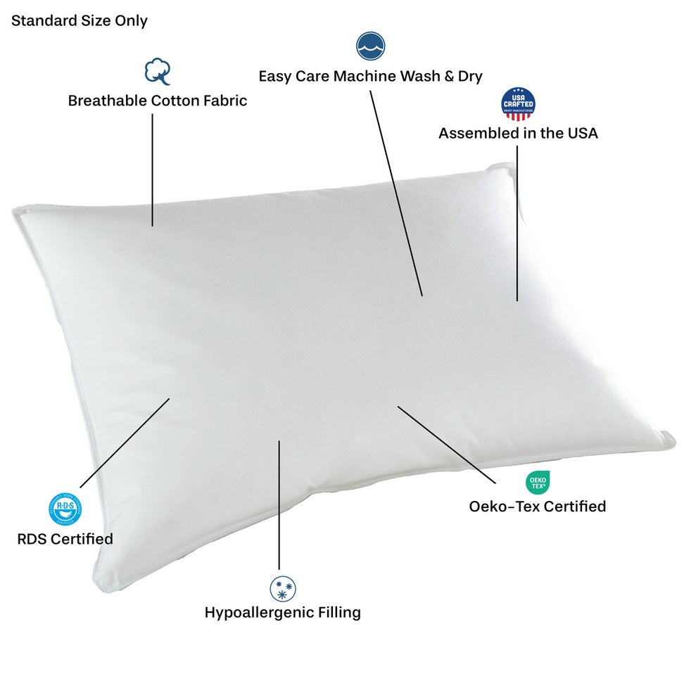 Downlite Soft Density 230 TC Down Pillow - Standard Size Promo
