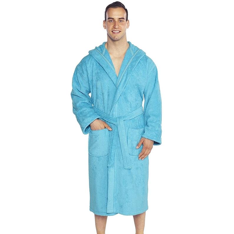 Turkish Hooded Unisex Terry Bath Robes - 100% Turkish cotton - Towel.com –