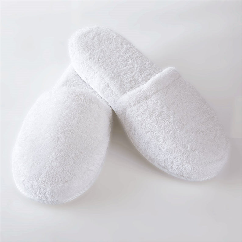 Turkish Terry Slippers, Medium and Large, White, Navy, Pink, Lavender, Steel, Black, Charcoal, Aqua, Burgundy - Soft & Plush Comfortable Lounging - www.towel.com