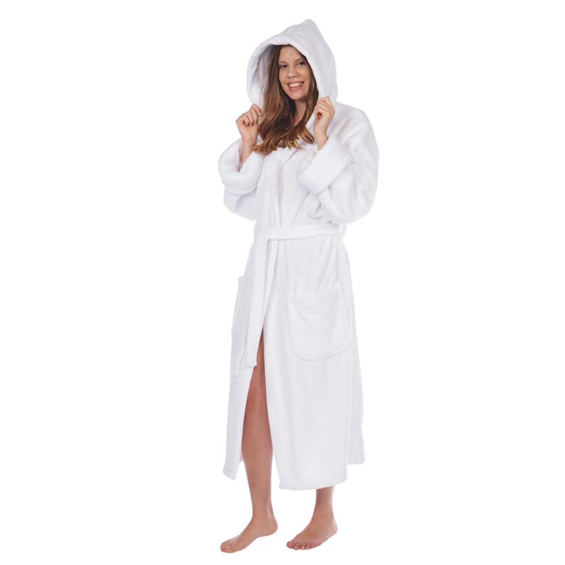 Luxury Hooded Charcoal Terry Towelling Dressing Gown - Egyptian Collection  Soft Cotton - The Towel Shop