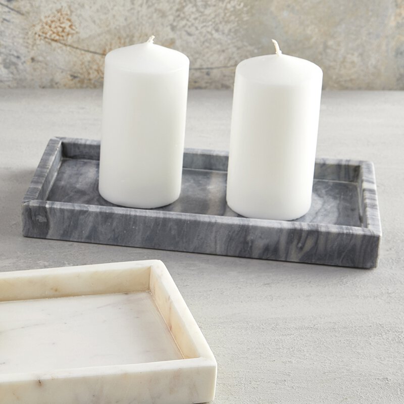 Rectangle Marble Tray - Grey - www.towel.com