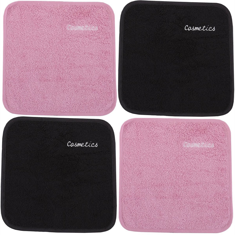 Parador® Chic Embroidered Cosmetics Removal Facecloths Set of 4, Embroidered Makeup Towels 13" x 13", 100% Pure Turkish Cotton - www.towel.com