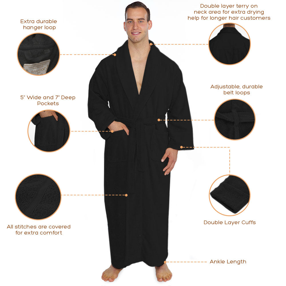 logo-embroidered bathrobe in black