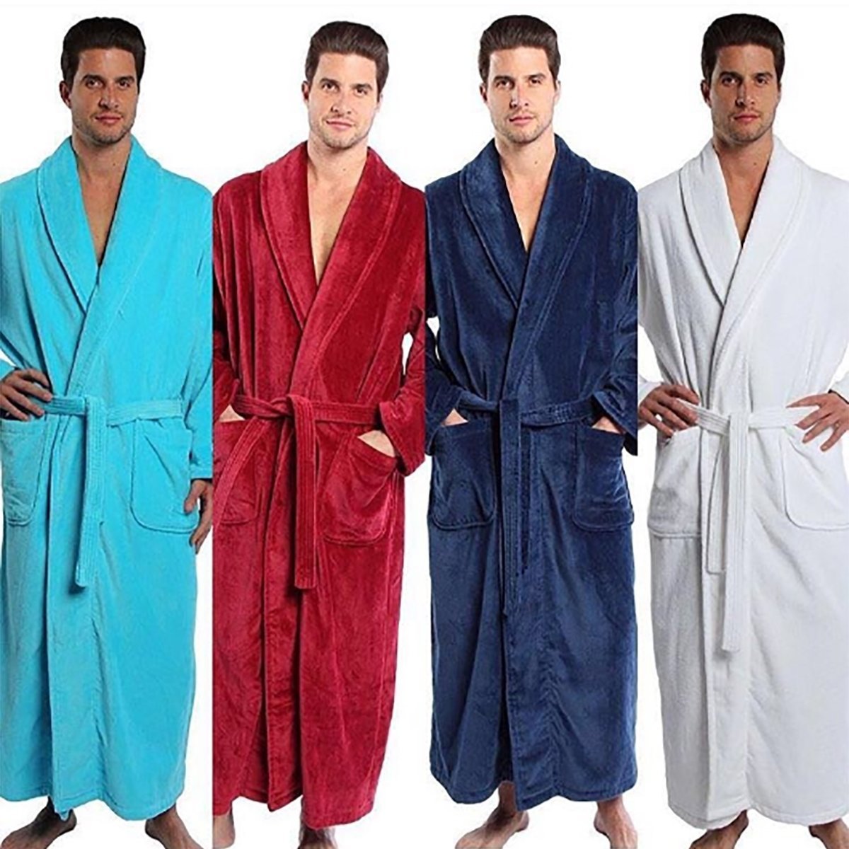 Men Fall Fashion Custom Bathrobe 100% Cotton Towelling Bath Robe
